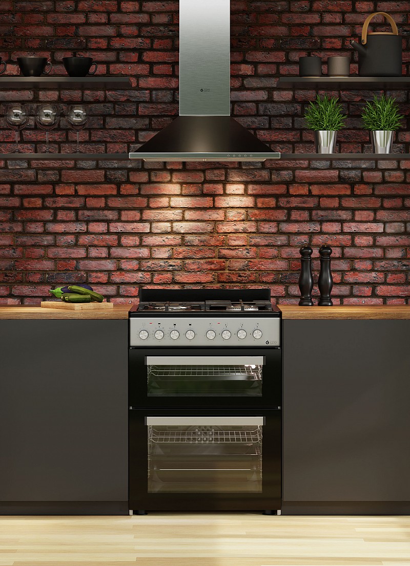 ΚΟΥΖΙΝΑ ΜΙΚΤΗ TGS 8001 IX DOUBLE-CAVITY Υγραέριο