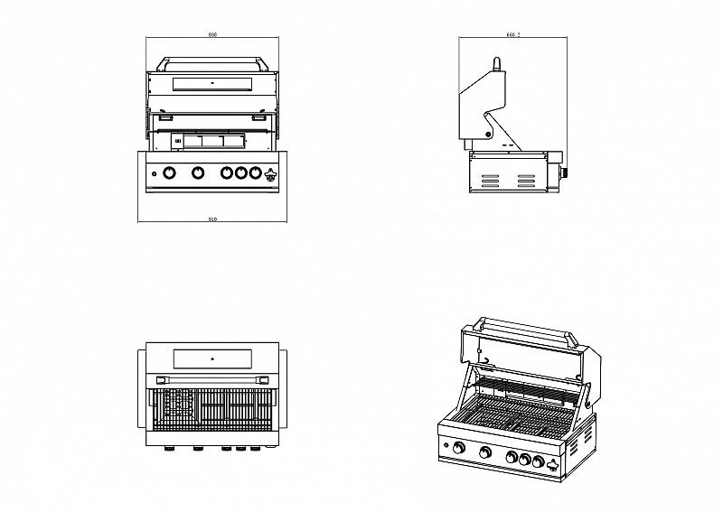 BBQ ΥΓΡΑΕΡΙΟΥ SEMI-PROF TGH-BI-B4-G 4+1 19,3kW