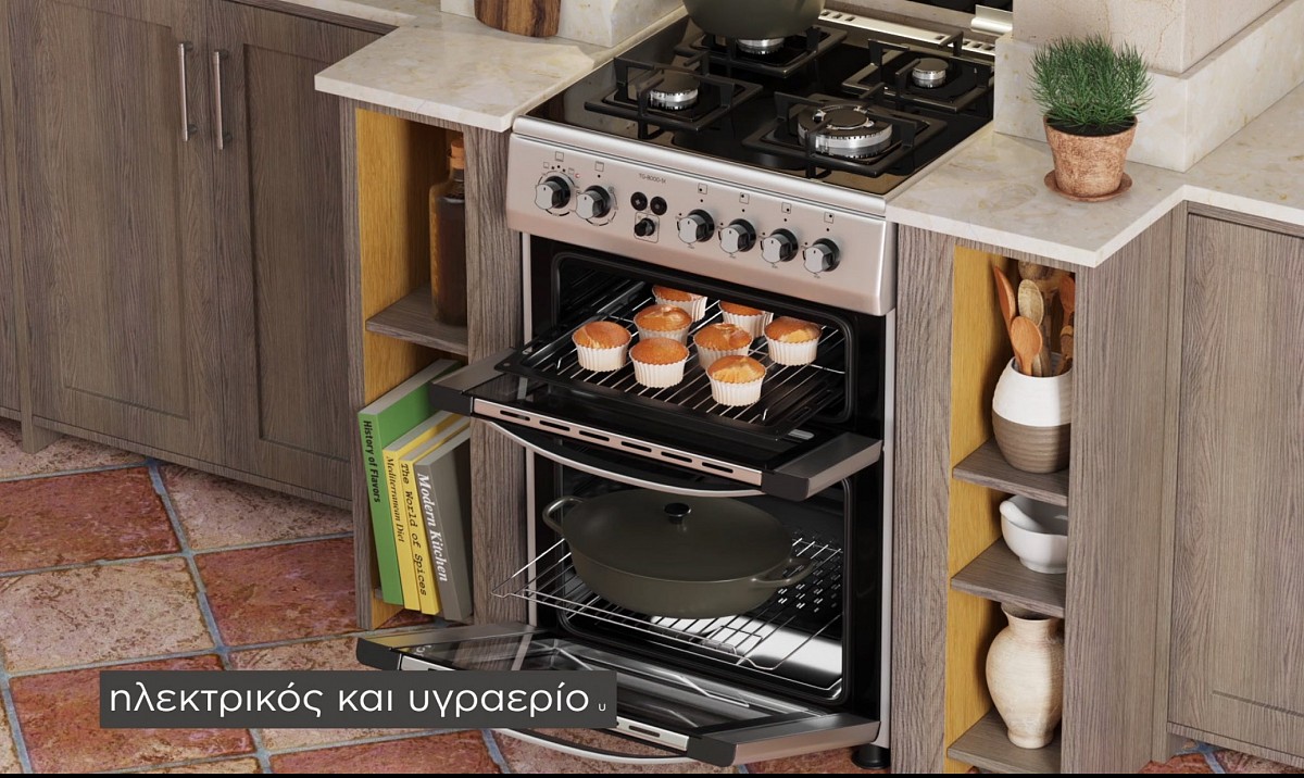 (VIDEO) TG 8000 IX | Μικτή Κουζίνα THERMOGATZ | Με Δύο Φούρνους, 1 Ηλεκτρικός + 1 Αερίου
